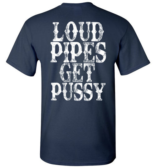 Back view of motorcycle biker t-shirt showing fit and fabric quality