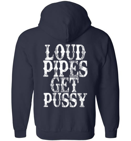 Loud Pipes Get Pussy T-Shirt | Bold Motorcycle Biker Graphic Tee
