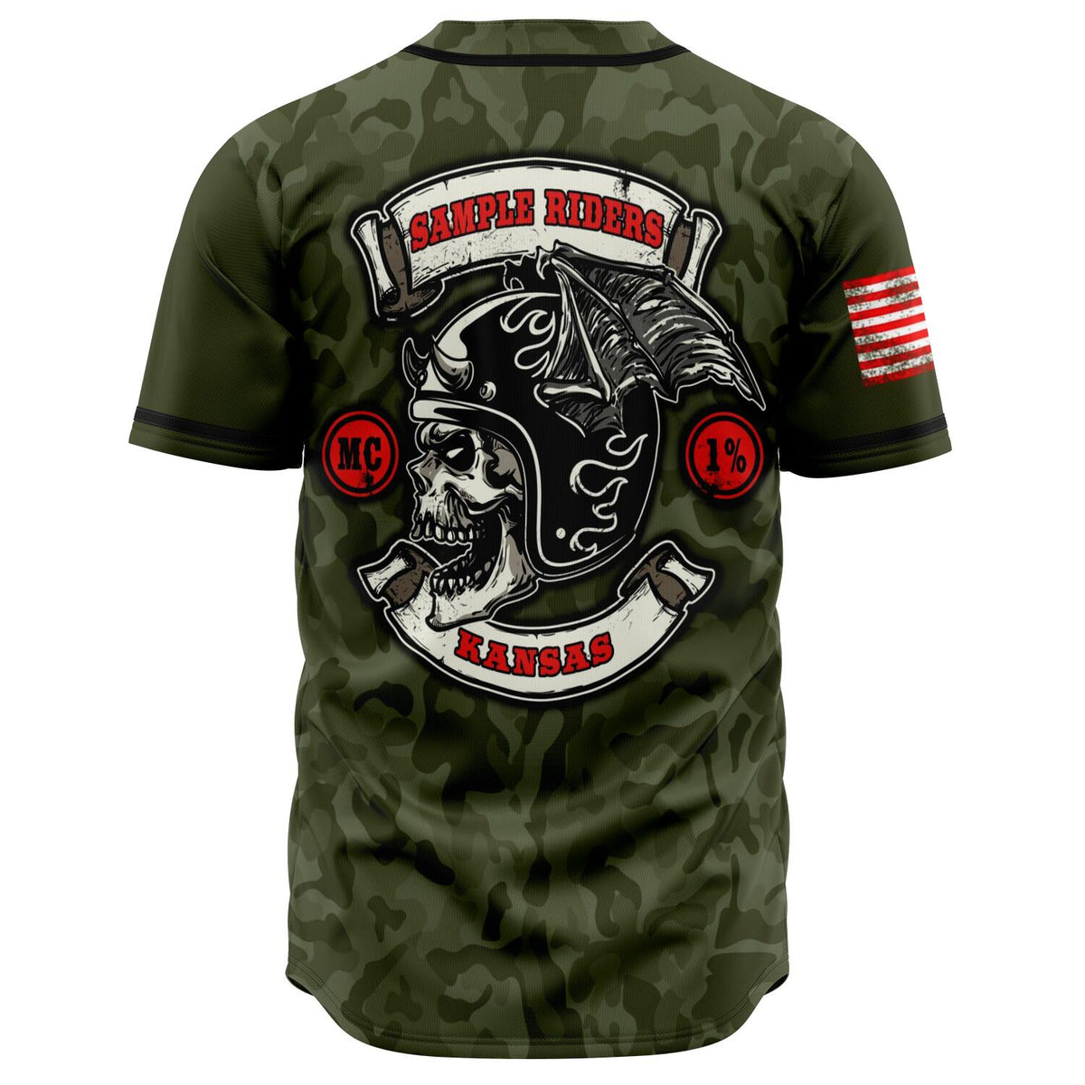 MOTORCYCLE CLUB JERSEY GREEN CAMO