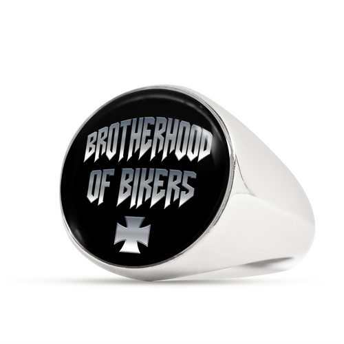 "BROTHERHOOD OF BIKERS" SIGNET RING
