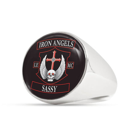 IRON ANGELS SASSY SIGNET RING