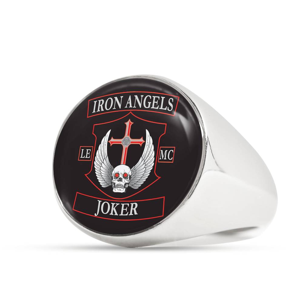 IRON ANGELS JOKER SIGNET RING
