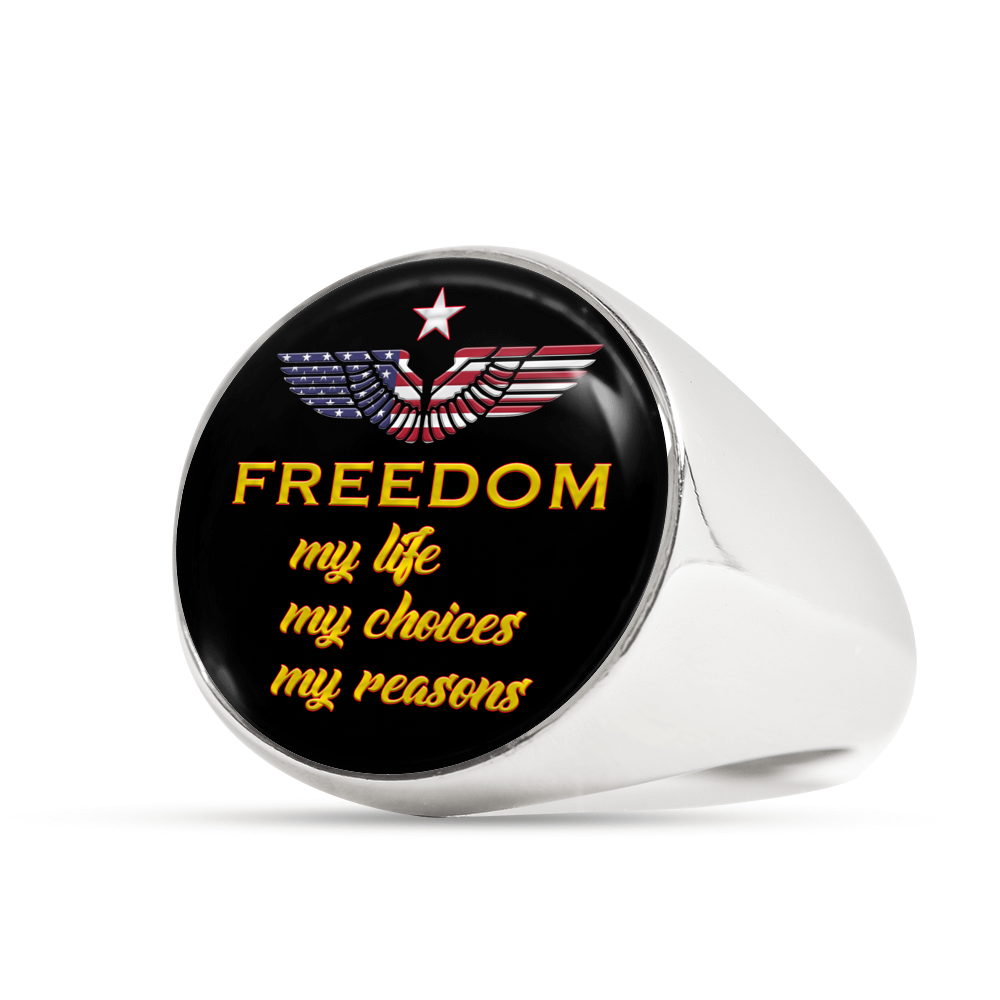 "FREEDOM" SIGNET RING
