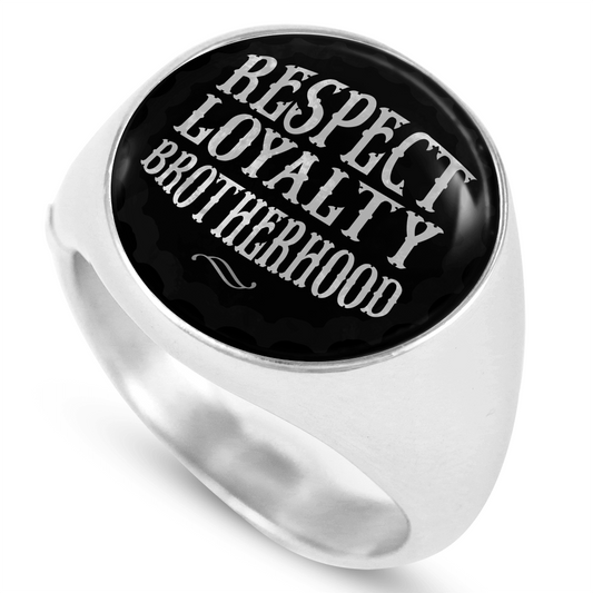 "RESPECT LOYALTY BROTHERHOOD" SIGNET RING