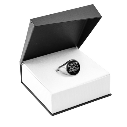 "RESPECT LOYALTY BROTHERHOOD" SIGNET RING