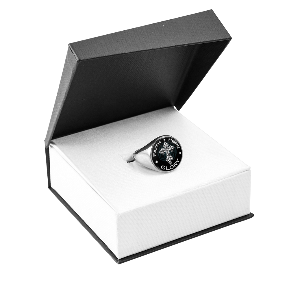 "FAITH HOPE GLORY" SIGNET RING