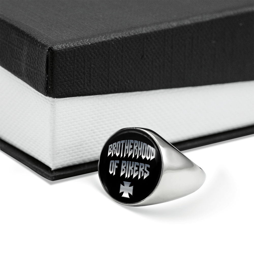 "BROTHERHOOD OF BIKERS" SIGNET RING
