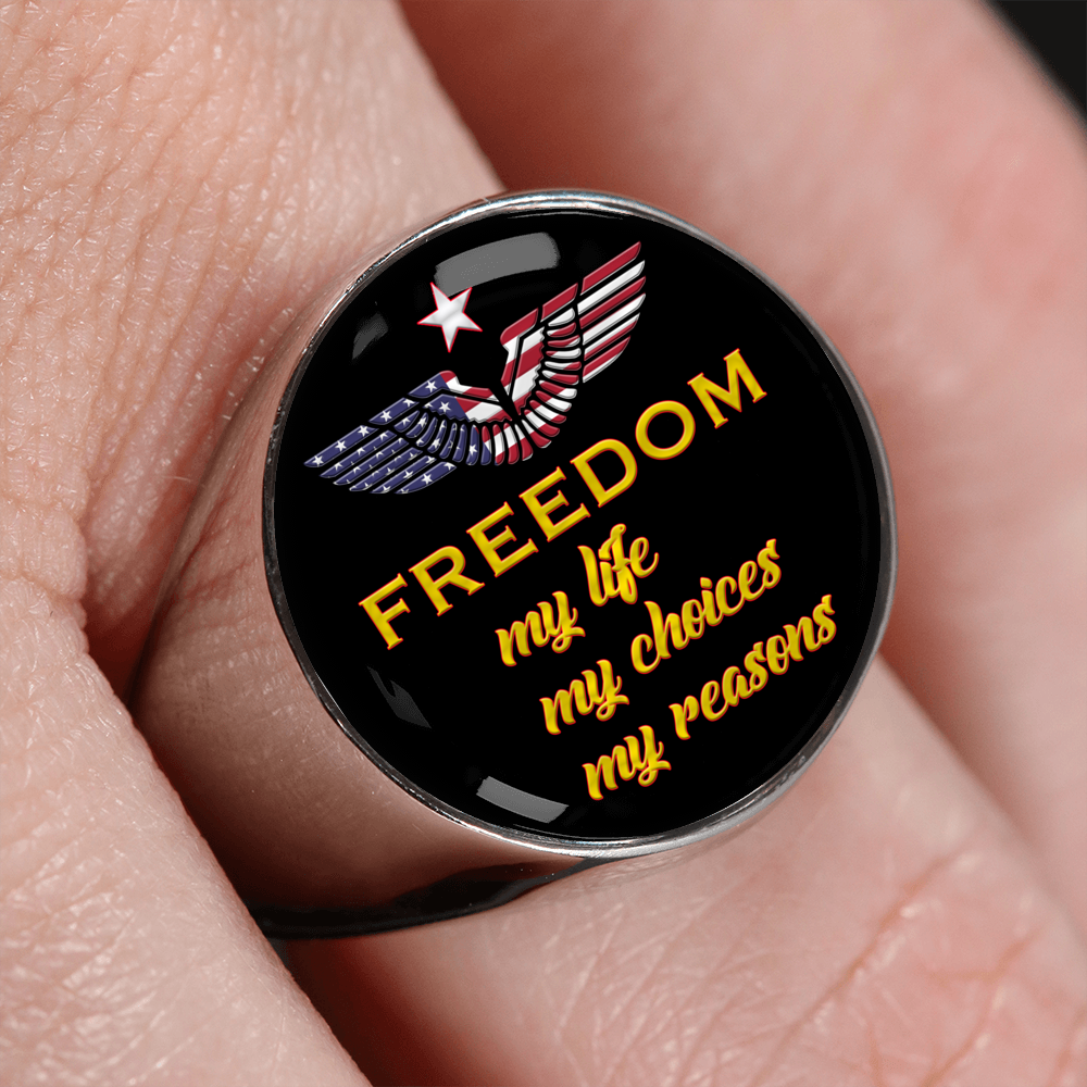 "FREEDOM" SIGNET RING