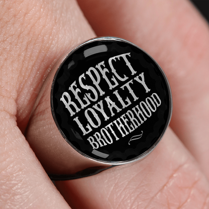 "RESPECT LOYALTY BROTHERHOOD" SIGNET RING
