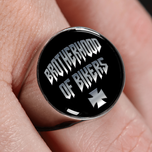 "BROTHERHOOD OF BIKERS" SIGNET RING