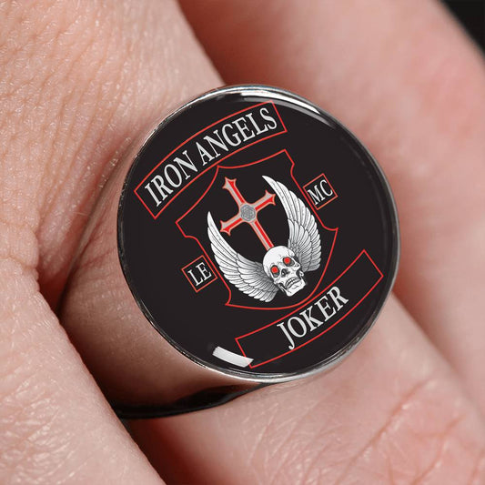 IRON ANGELS JOKER SIGNET RING