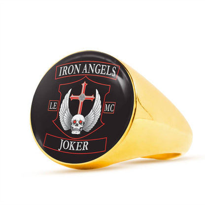 IRON ANGELS JOKER SIGNET RING