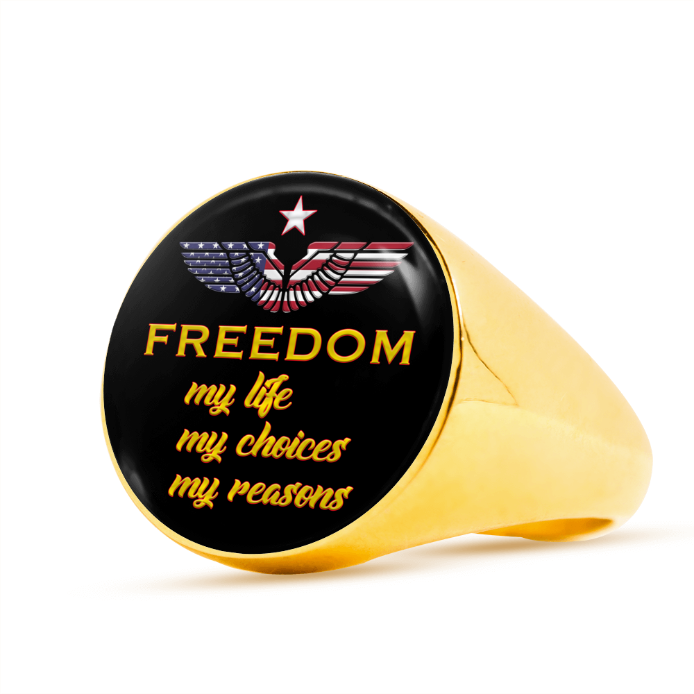"FREEDOM" SIGNET RING