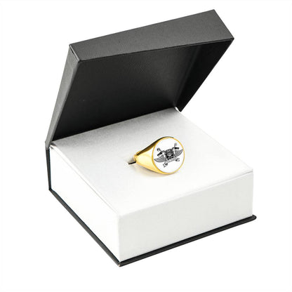 Fife Riders Signet Ring White