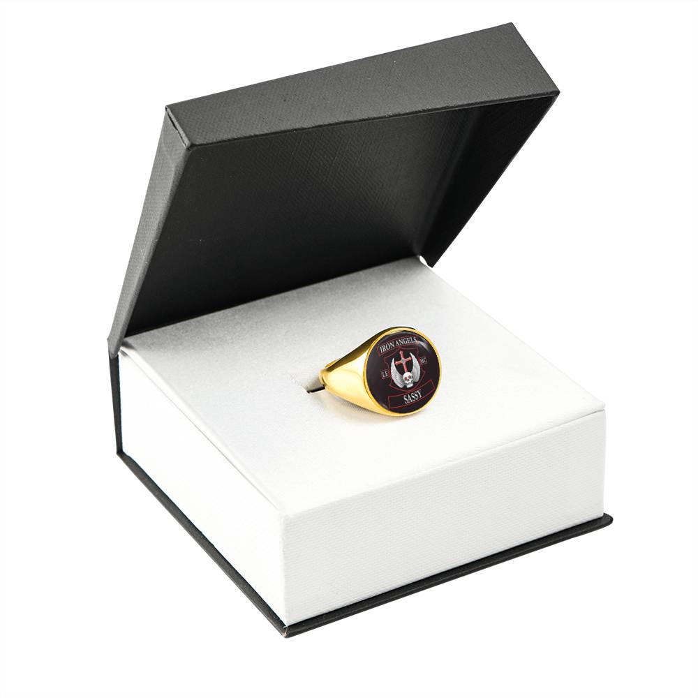 IRON ANGELS SASSY SIGNET RING