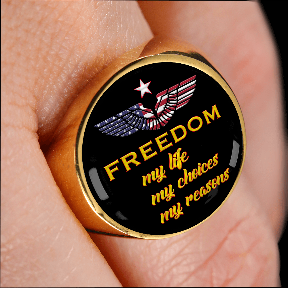 "FREEDOM" SIGNET RING