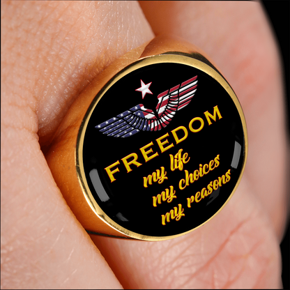 "FREEDOM" SIGNET RING