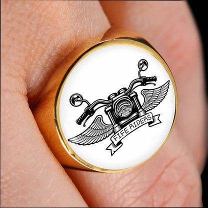 Fife Riders Signet Ring White