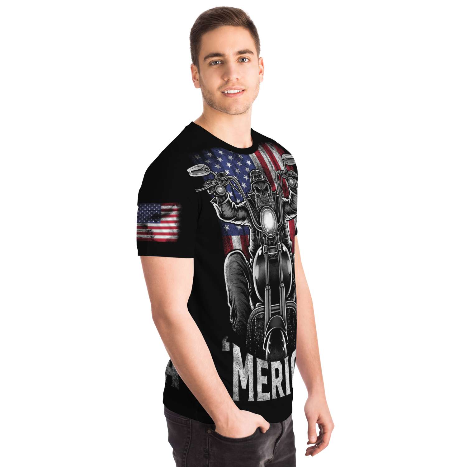'MERICA 3D BIKER T-SHIRT