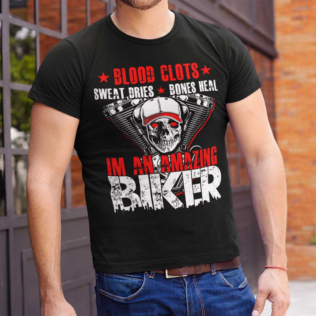 AMAZING BIKER FRONT PRINT