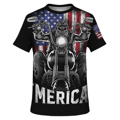 'MERICA 3D BIKER T-SHIRT