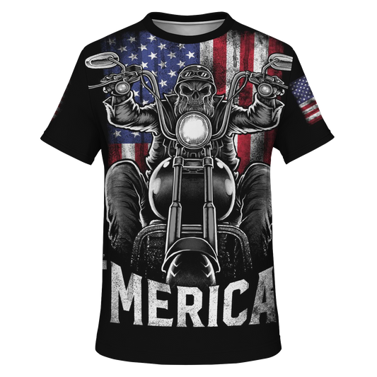 'MERICA 3D BIKER T-SHIRT