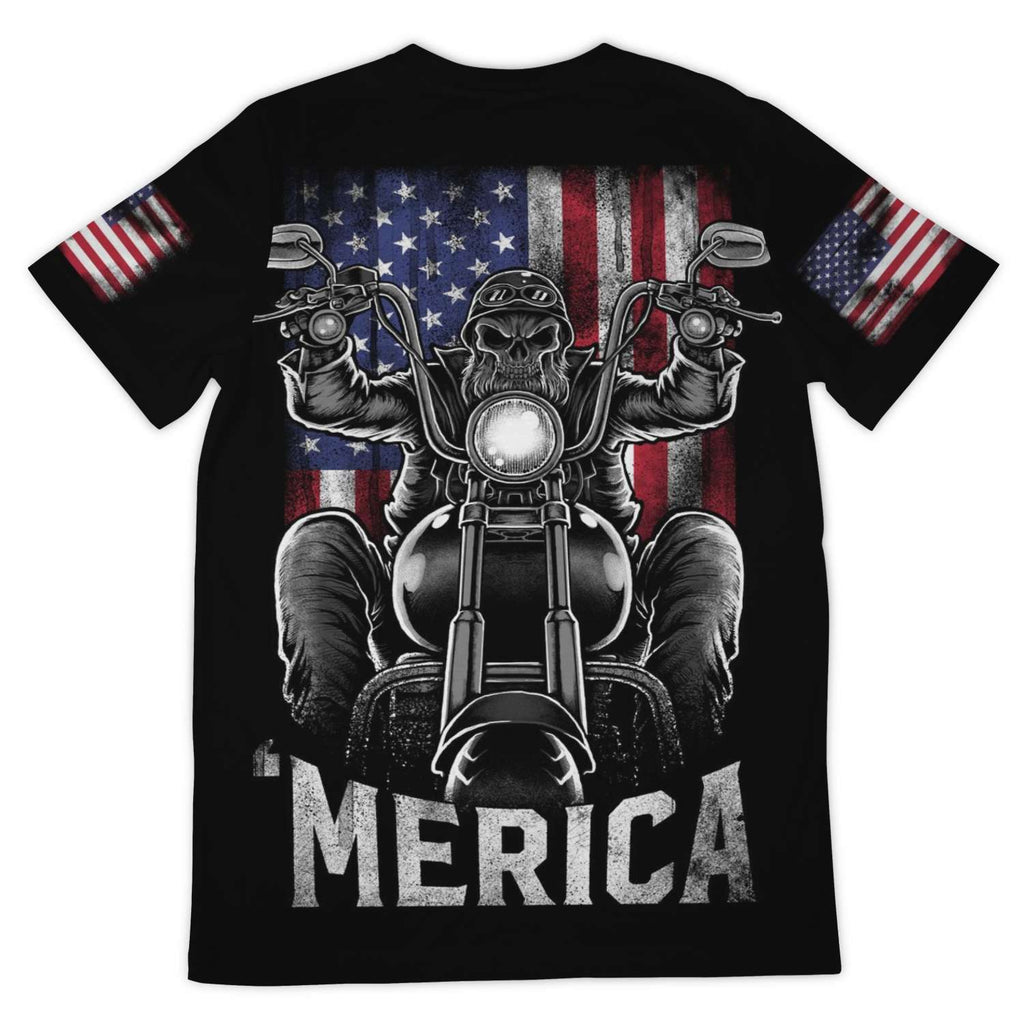 'MERICA 3D BIKER T-SHIRT