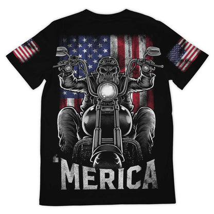 'MERICA 3D BIKER T-SHIRT